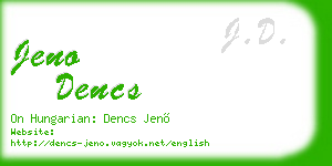 jeno dencs business card